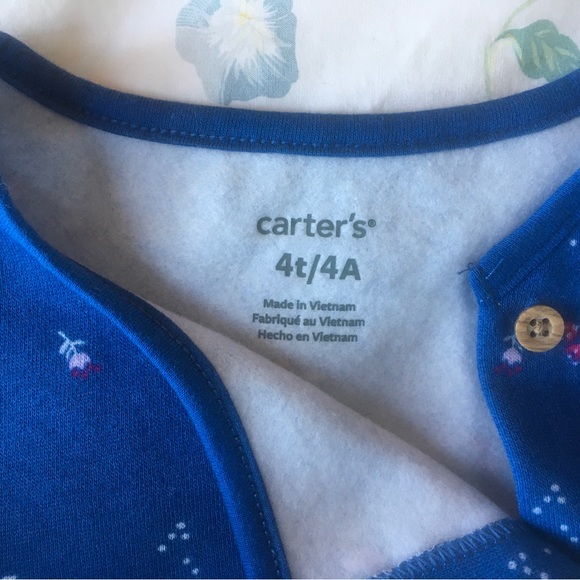 Carter’s Blue Fleeced Long Sleeve Dress - 4T - Picture 7 of 7